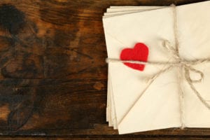 envelopes with heart