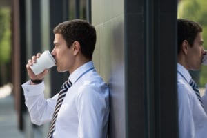 business man drinking alcohol