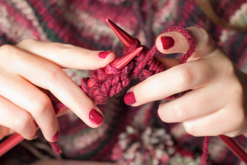 woman knitting