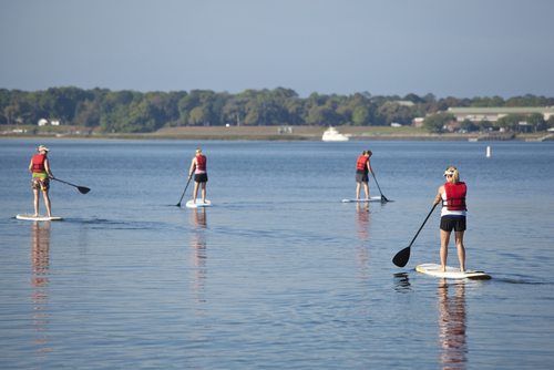 paddle boarding