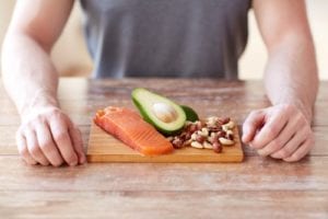 salmon avocado and almonds