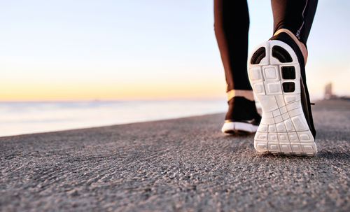 running along beach