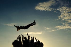 Trust test with group of people