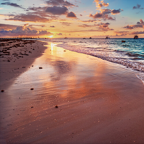 Ocean waves crashing on a serene shore