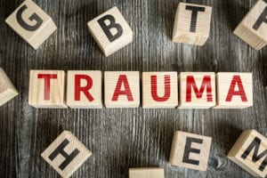 word Trauma in blocks