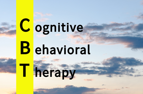 Cognitive Behavioral Therapy written in sky