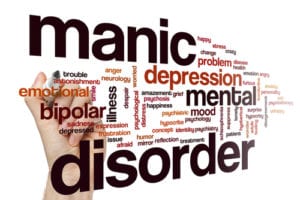 hand writing mood disorders in word cloud