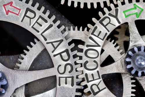 gears with recovery and relapse written on them