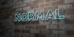 word normal in neon lights