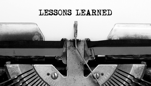 words Lessons Learned typed