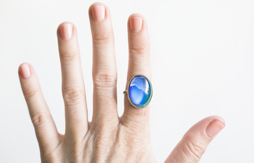 mood ring on hand