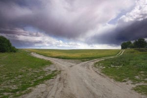 divided path in road