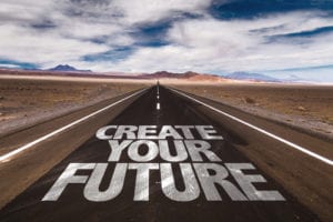 CREATE YOUR FUTURE written on road