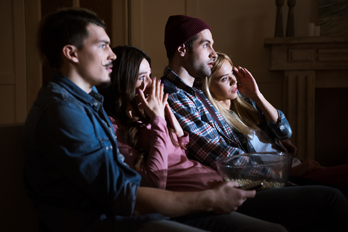 group of people watching something