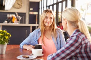 female friends having coffee