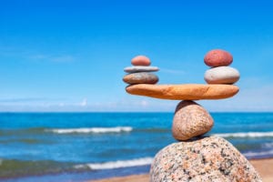 stacked stones on beach