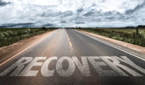 word RECOVERY on road