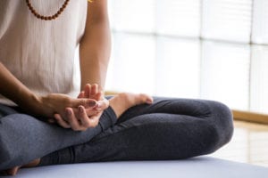 feet and hands in meditation