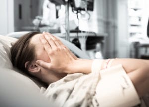 woman in hospital bed