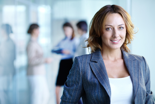 business woman smiling