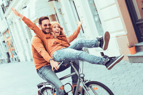 couple on bicycle