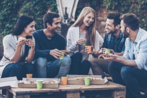 group of people hanging out