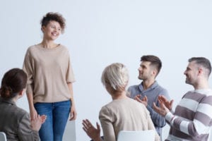 woman in group therapy