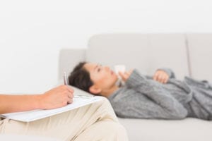 woman on therapist couch