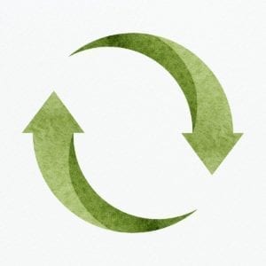 Green recycling symbol psd design element