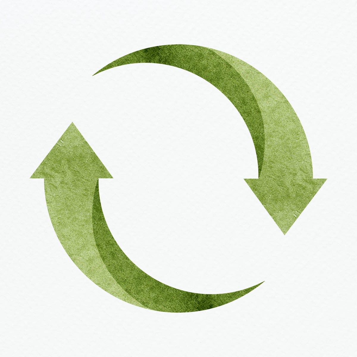 Green recycling symbol psd design element