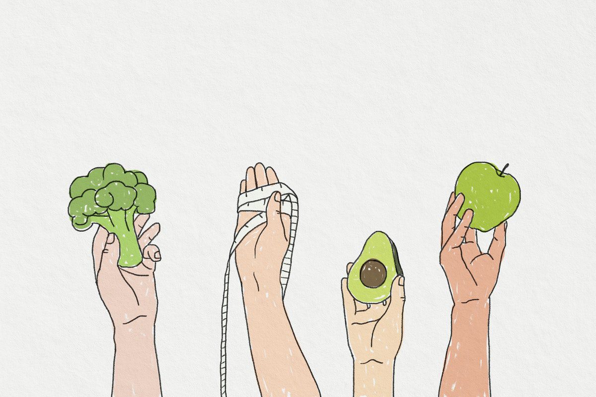 illustration of healthy diet foods