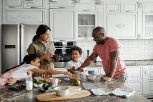 family having breakfast